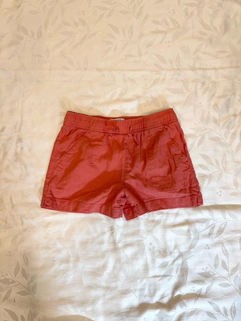 Old Navy Red Linen Blend Drawstring Girls' Shorts
